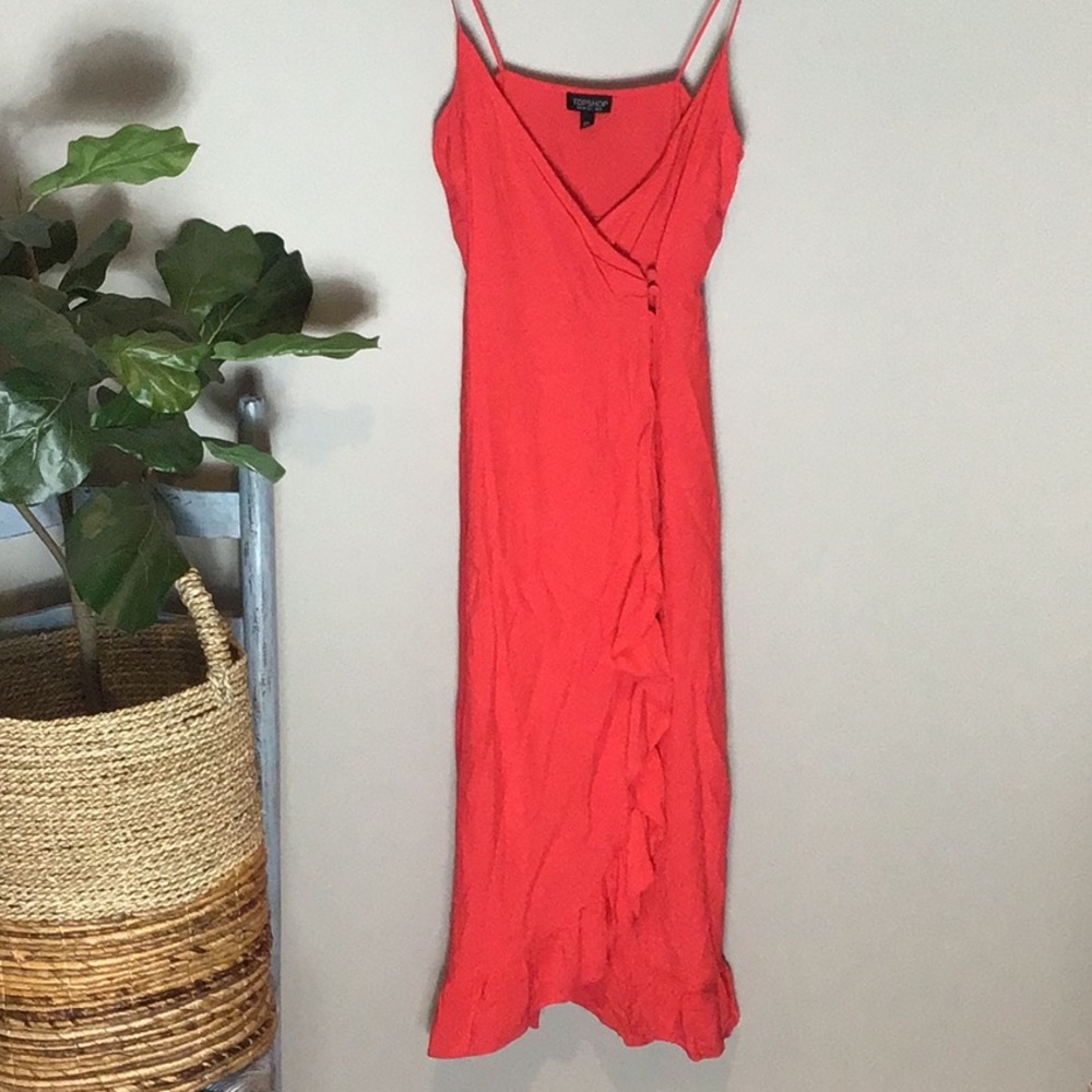 Topshop > Red Wrap Dress